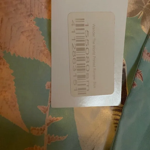 Pink Lily Blue Blush Pink and Blue Floral Romper with Wrap Top - Picture 6 of 9